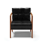 Poltrona Melissa Corano Preto Base De Madeira Castanho