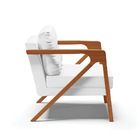 Poltrona Melissa Corino Branco Base De Madeira Castanho