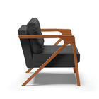 Poltrona Melissa Corino Preto Base De Madeira Castanho