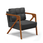 Poltrona Melissa Corino Preto Base De Madeira Castanho