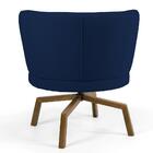 Poltrona Melissa Ka Castanho B304 Veludo Azul Marinho