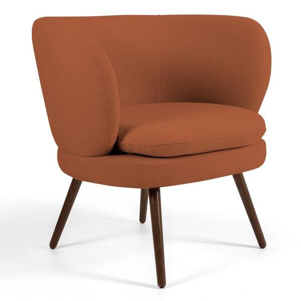 Poltrona Melissa Pés Palito B-262 Veludo Telha Domi