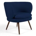 Poltrona Melissa Pés Palito B-304 Veludo Azul Marinho Domi