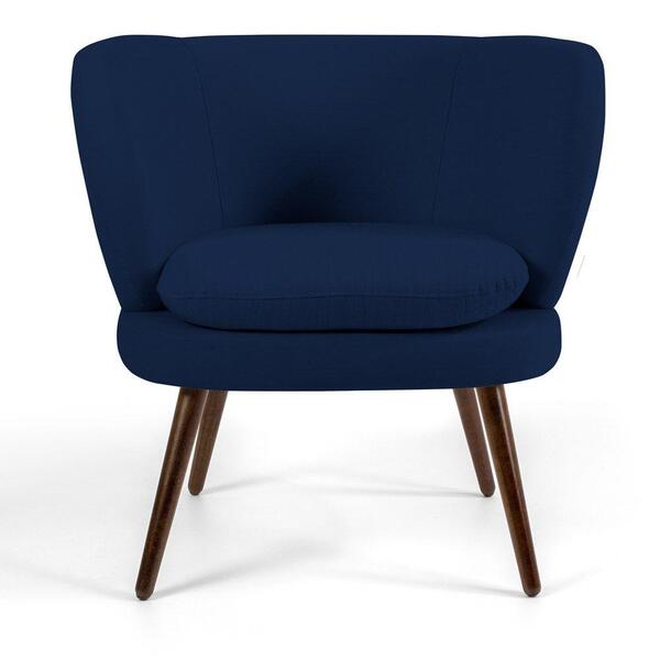 Poltrona Melissa Pés Palito B-304 Veludo Azul Marinho Domi