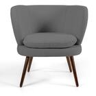 Poltrona Melissa Pés Palito C-416 Linho Cinza Escuro Domi