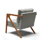 Poltrona Melissa Suede Base De Madeira Castanho D03 - D'rossi