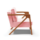 Poltrona Melissa Suede Base De Madeira Castanho D03 - D'rossi