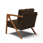 Poltrona Melissa Suede Base De Madeira Castanho D03 - D'rossi