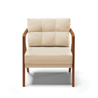 Poltrona Melissa Suede Base De Madeira Castanho D03 - D'rossi