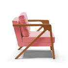 Poltrona Melissa Suede Base De Madeira Castanho D03 - D'rossi