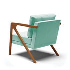 Poltrona Melissa Suede Base De Madeira Castanho D03 - D'rossi