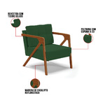 Poltrona Melissa Veludo Base De Madeira Castanho D03 - D'ross