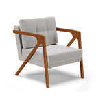 Poltrona Melissa Veludo Base De Madeira Castanho D03 - D'ross