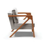 Poltrona Melissa Veludo Base De Madeira Castanho D03 - D'ross