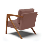 Poltrona Melissa Veludo Base De Madeira Castanho D03 - D'ross