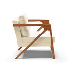 Poltrona Melissa Veludo Base De Madeira Castanho D03 - D'ross