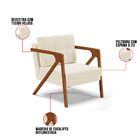 Poltrona Melissa Veludo Base De Madeira Castanho D03 - D'ross