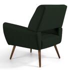 Poltrona Melli Pés Palito Madeira B-303 Veludo Verde Musgo -