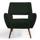 Poltrona Melli Pés Palito Madeira B-303 Veludo Verde Musgo -