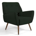 Poltrona Melli Pés Palito Madeira B-303 Veludo Verde Musgo -