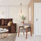 Poltrona Mesquita Poliéster Cinza E Amêndoa