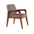 Poltrona Mesquita Poliéster Cinza E Amêndoa