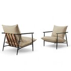 Poltrona Metal Industrial Agatha Luxo Bege