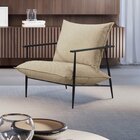 Poltrona Metal Industrial Agatha Luxo Bege