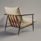 Poltrona Metal Industrial Agatha Luxo Bege