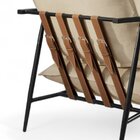 Poltrona Metal Industrial Agatha Luxo Bege Claro