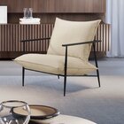 Poltrona Metal Industrial Agatha Luxo Bege Claro