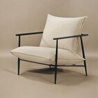 Poltrona Metal Industrial Agatha Luxo Bege Claro