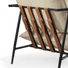 Poltrona Metal Industrial Agatha Luxo Bege Claro