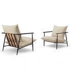 Poltrona Metal Industrial Agatha Luxo Bege Claro