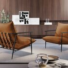 Poltrona Metal Industrial Agatha Luxo Caramelo