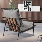 Poltrona Metal Industrial Agatha Luxo Cinza