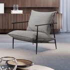 Poltrona Metal Industrial Agatha Luxo Cinza