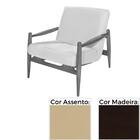 Poltrona Mh-3710 Herval Madeira Imbuia Assento Estofado Bege