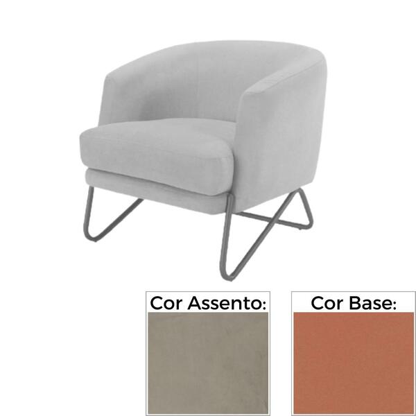 Poltrona Mh-3788 Herval Base Metal Laca Fosca Cobre Metalizad