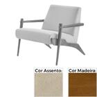 Poltrona Mh-3794 Herval Madeira Amêndoa Assento Estofado Bege