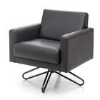 Poltrona Mh-3797 Herval Base Metal Laca Fosca Preta Assento E