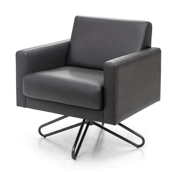 Poltrona Mh-3797 Herval Base Metal Laca Fosca Preta Assento E