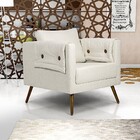 Poltrona Mia Linho Cru B-298 Pés Palito Madeira - D'rossi