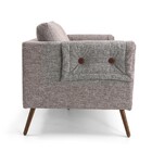 Poltrona Mia Linho Grafite C-473 Pés Palito Madeira - D'rossi