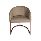 Poltrona Mia Suede Cappuccino Base Metálica Cobre - Vallisa D