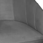 Poltrona Mia Suede Cinza Base Metálica Cobre - Vallisa Decor