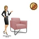 Poltrona Miami Veludo Azul Marinho Base De Madeira Castanho -