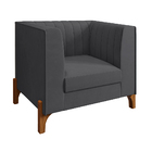 Poltrona Miami Veludo Base De Madeira Castanho - D'rossi - Gr