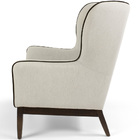 Poltrona Milena Base Madeira Algodão Capuccino