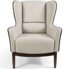 Poltrona Milena Base Madeira Algodão Capuccino